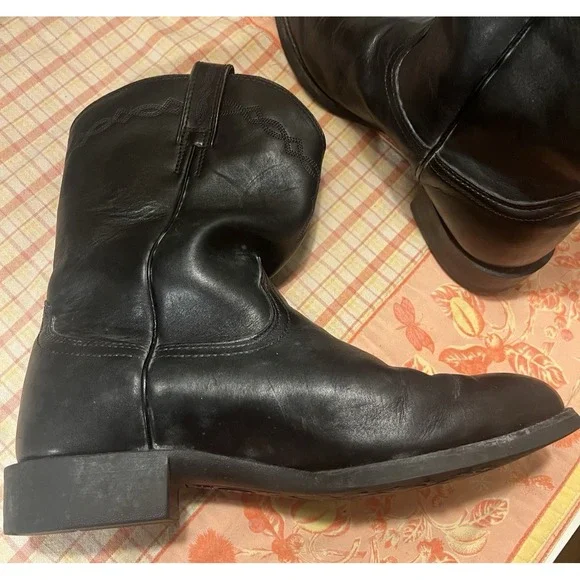 Ariat Heritage Sierra Black Leather Round Toe Cowboy Boots #35501 Men's 10EE